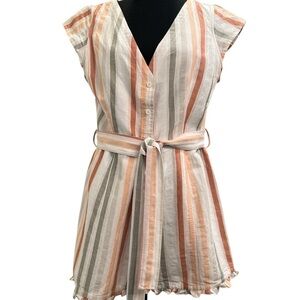 Skies Are Blue Striped V neck short romper size M